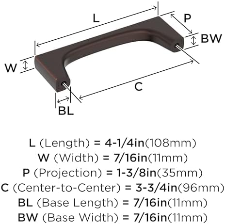 Amerock 3-3/4" Merced Oil-Rubbed Bronze Drawer Pull