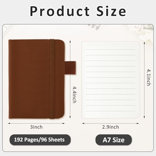 Ceenna 16 Packs Pocket Small Notebook Journals with Pen Holder Mini Notebook Bulk 192 Pages/96 Sheets Hardcover with Thick Lined Paper 3" x 4.4" A7 Small Notepad Business Color for Office Journey