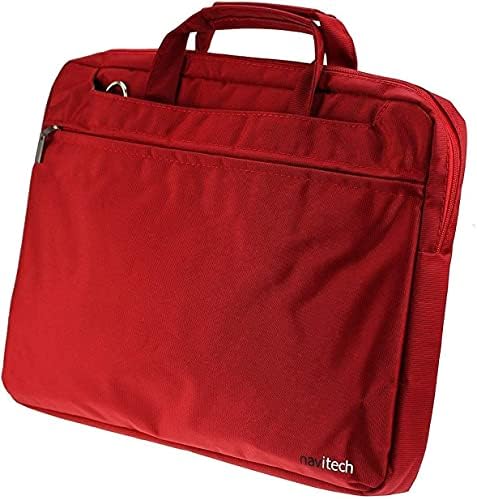 Navitech Red Sleek Premium Water Resistant Shock Absorbent Messenger Bag Compatible With LCD Writing Tablet, Richgv Digital Ewriter 10 Inch Electronic Graphics Tablet