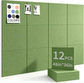 48" x 36" Cork Board Alternative, 12 Pack Felt Bulletin Board Tiles with 30 Adhesive Tabs Wall Push Pin Board for Office Classroom Bedroom Decor