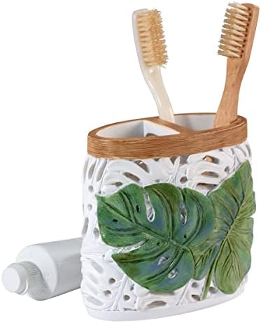 Avanti Linens - Toothbrush Holder, Palm Tree Leaves Inspired Home Decor (Viva Palm Collection)