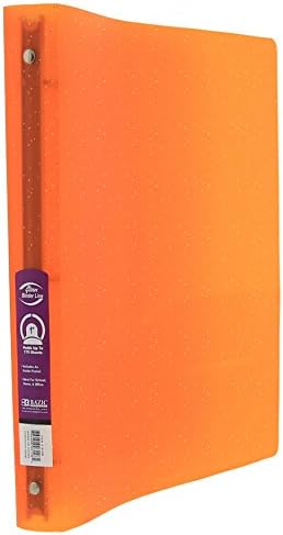 BAZIC 3 Ring Binder 1" Poly Binders Organizer - Glitter Color Soft Cover, Round Ring, Hold 175 Sheets Paper, 1 Unit, Random Color | 1 in glitter poly 3-ring binder; round rings; 1 inside pocket; holds up to 175 sheets; Durable poly