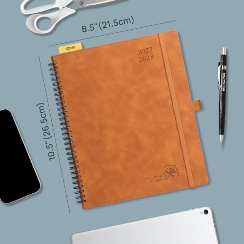 POPRUN Monthly Planner 2027-2028, 8.5"x10.5", 18 Month, Jan 2027-Jun 2028
