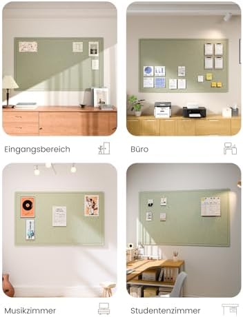 Fluxynara 59" x 35.4" Large Bulletin Board, Sage