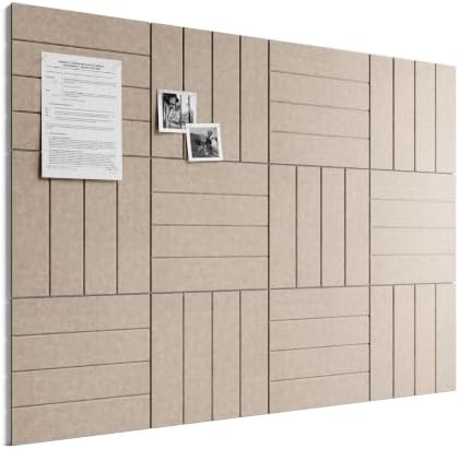 Bumusty 48" x 36" Large Cork Board Alternative, Taupe
