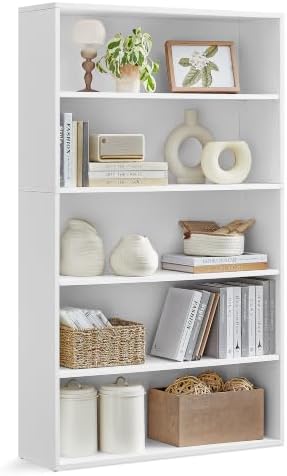 VASAGLE 5-Tier Bookshelf, Storage Organizer, 9.4 x 31.5 x 52.5 Inches