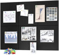 Neatsure Large Cork Board for Wall, Black Felt Bulletin Board with Pushpins, 36" x 24" 6 Panels Wall Tiles, Tack Push Pin Boards for Office