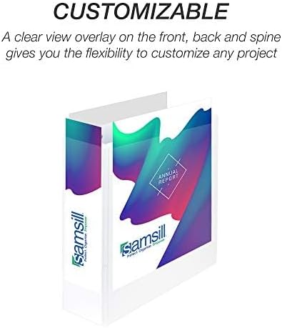 Samsill Durable 4 inch 3 Ring Binder, D Ring Binder, 100% Recycled Chipboard, White, 2 Pack