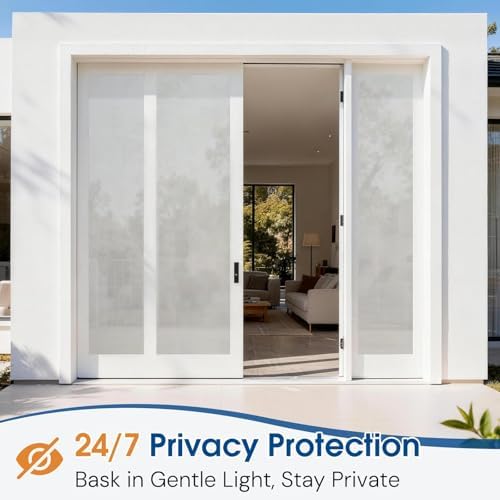 Homein Frosted Glass Window Privacy Film with Tools, Static Cling, Pure