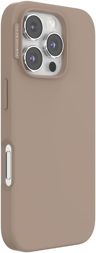 PopSockets iPhone 16 Pro Phone Case with MagSafe- Latte | Magnetic, Wireless Charging, Camera & Drop Protection, Brown, Plain, Cream, Beige, Summer Spring