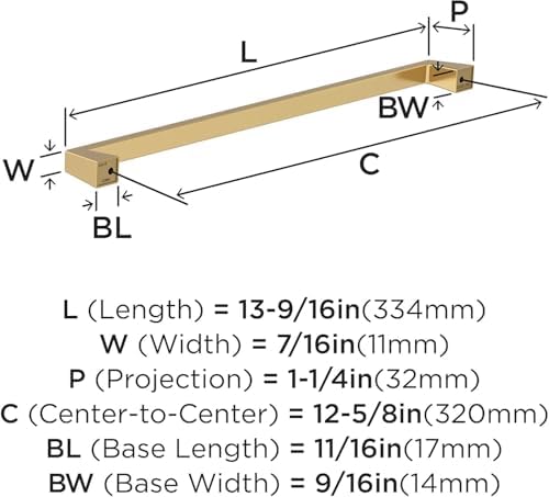 Amerock 12-5/8" Blackrock Champagne Bronze Drawer Pull