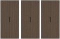Manhattan Comfort Rivington Bookshelf 79 in Tall 5-Tier Bookcase, Modern Soft Close Storage Cabinet, Handle-Free, Round Corner Design for Living Room, Bedroom, or Home Office, Set of 3 in Walnut