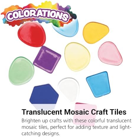 Colorations Plastic Translucent Multi-Color Geometric Shapes, 1 Pound | Ages 4+, PreK+, 1" Each, 1 lb Resealable Bag for Decorating Arts & Crafts, Learning, & Light Tables