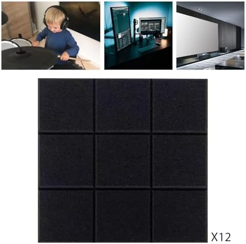 12x Acoustic Panels, Acoustic Treatment Panel, Stylish Sound Absorbing Panels Soundproof Panels for Office Game Room Supplies