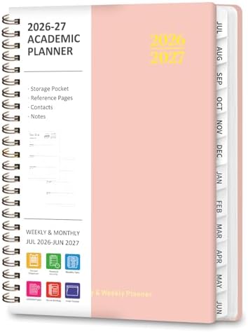 Planner 2026-2027, Weekly and Monthly Academic Planner, July 2026 - June 2027, Hardcover Calendar Agenda Book for School Year Planning, School Supplies for Teacher and Student, A5(6.3'' x 8.5'')