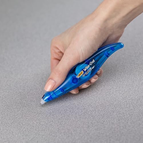BIC Wite-Out Brand Exact Liner Correction Tape, 19.6 Feet, White, 10-Count | Fast, Clean, And Easy to Use | Tear-Resistant for Smooth Corrections | Clear Dispenser Shows Remaining Supply
