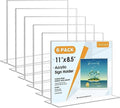 MaxGear Acrylic Sign Holder 8.5x11 Horizontal 6 Pack, Double-Sided Display