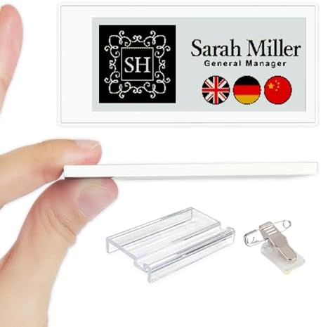 [Santek] EZ Sign NFC E-Paper Display – No Battery, Ultra-Thin 0.13”, Rewritable 4-Color Digital Display, App-Controlled (iOS/Android/PC), IP65 (White, 2.9 inch)