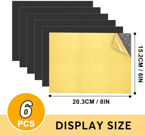 Towjug Magnetic Sheet with Adhesive Backing 6 x 8, 6 Pack