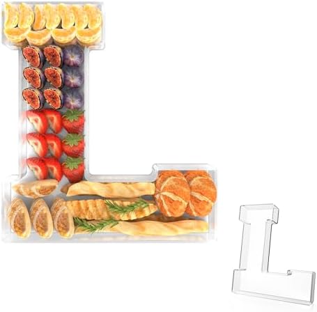 11" Acrylic Letter Charcuterie Tray,Fillable Alphabet & Number Box(Letter L)