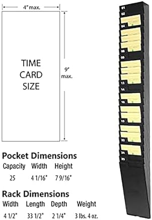 Lathem Expanding Time Card Rack for 9" Cards with 25 Pockets (25-9EX)