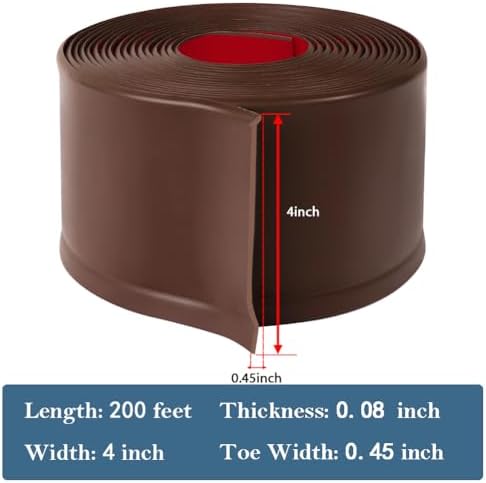 LSGCQ Vinyl Baseboard Molding Trim 4 Inch Self-Adhesive Vinyl Wall Base
