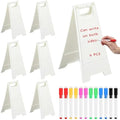 6 Pack a Frame Sandwich Board Sign with Dry Erase Surface, 24 x 12 Inch Double Sided Sidewalk Sign Chalkboard Easel Heavy Duty Plastic Dry Erase Poster Board for Outdoor Restaurant Cafe Menu (White)