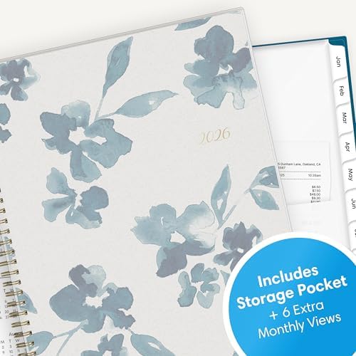 Blue Sky 2026 Weekly & Monthly Planner Calendar, 8.5"x11", Bakah Blue