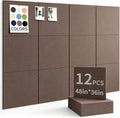 48" x 36" Cork Board Alternative, 12 Pack Felt Bulletin Board Tiles with 30 Adhesive Tabs Wall Push Pin Board for Office Classroom Bedroom Decor