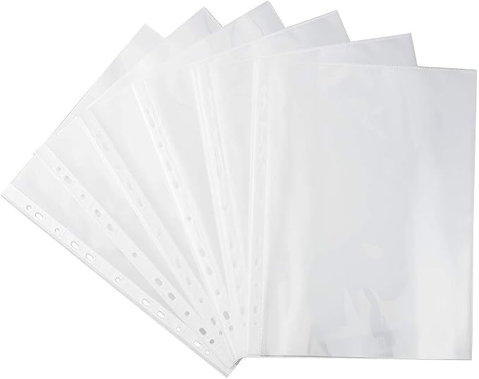 100 Pack 11-Hole 9-Pocket Binder Sleeves, Top-Loading Card Protectors, Waterproof & Dustproof, Thick Clear Material, Fits Most 3-Ring Binders, High Transparency for Trading Cards/Photos