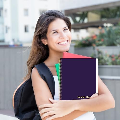 2027-2031 Monthly Planner, 5 Year Monthly Planner/Calendar 2027-2031, 60-Month Jan 2027 – Dec 2031, 9" x 11", Tabs, Double-Side Pocket, Holidays, Thick Paper - Purple