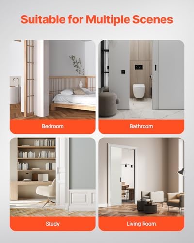 VEVOR Sliding Pocket Door Hardware Track Kit, 4.73 ft Heavy Duty Pocket Door Hardware Kit, Commercial Grade Pocket Door Hardware and Track Set for 24"-30" Wide Single Door