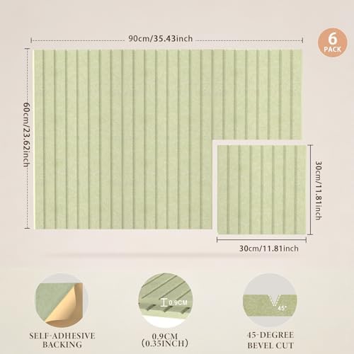 JBER Cork Board Alternative, 6 Pack 36" x 24" Felt Board, Grass Green