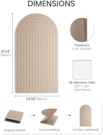 Large Arched Felt Bulletin Board 47.2''×25.5'', Taupe