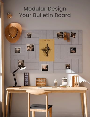 Fluxynara Felt Bulletin Board & Cork Board Alternative, Soft Gray