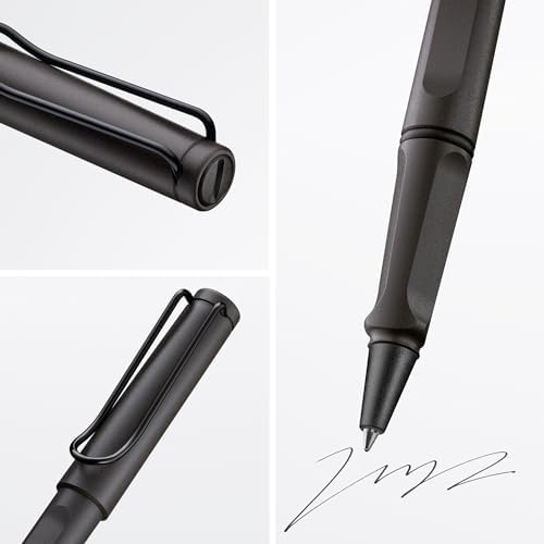 LAMY safari umbra - Rollerball Pen with ergonomic grip & line width M - for pleasant long writing - made of robust ASA plastic - including rollerball refill LAMY M 63 in black