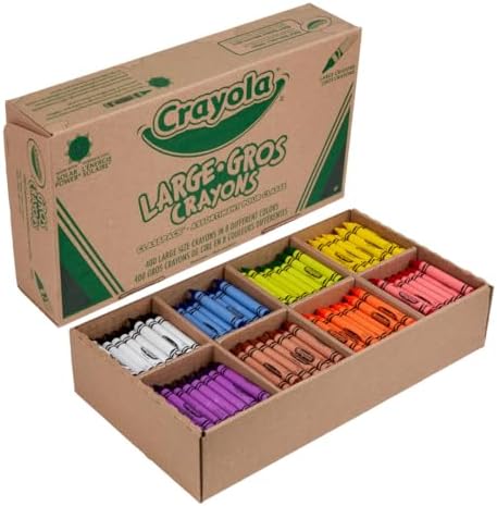 Crayola Crayon Classpack 400ct (8 Colors), Bulk School Supplies, Teacher Classroom Must Haves, Preschool & Kindergarten, Large Crayons for Kids & Toddlers