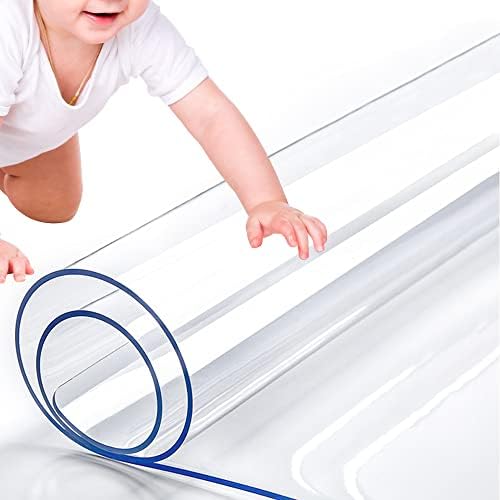 RostiKong Rectangular Table Pad Clear 1.5mm Thick Custom Vinyl Table Top Protector 46 x 72 Inch Transparent Desk Mat Furniture Protector Waterproof Plastic Vinyl Tablecloth for Dining Table Countertop