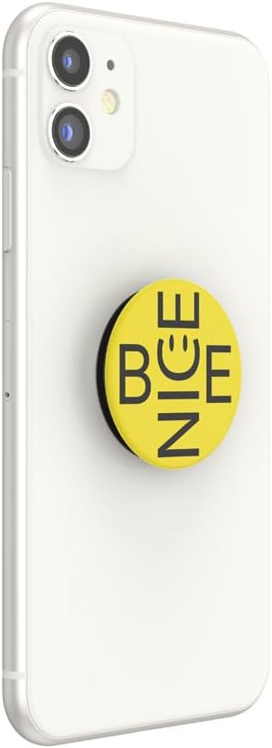 PopSockets Adhesive Phone Grip, Holder, Phone Stand, Yellow - Be Nice