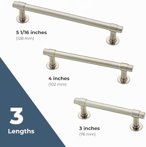 Franklin Brass Francisco (10-Pack) Cabinet Handles 3" Hole Center Pulls | Satin Nickel Hardware Kitchen Door, Drawers, Dressers, Furniture P29520K-SN-B