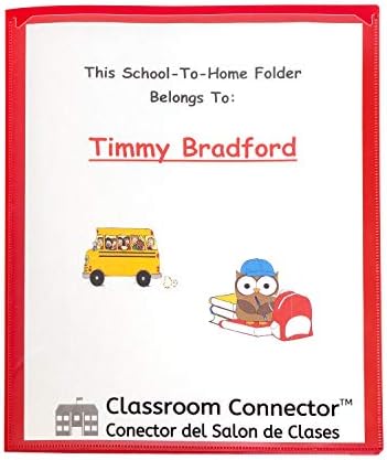 C-Line Classroom Connector™ Multi-Pocket School-to-Home Portfolio, Red, 15/BX (32304), 9.5 x 11.75 x 0.25