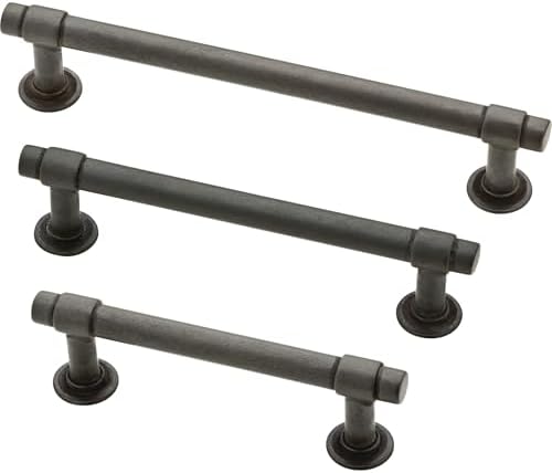Franklin Brass Francisco (5-Pack) Cabinet Handles 4" Hole Center Pulls | Soft Iron Hardware for Kitchen Drawers, Dressers, Furniture P29617K-SI-B1