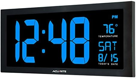 AcuRite Digital Clock, 18-Inch / Blue