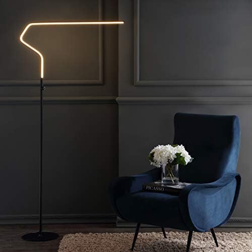 JONATHAN Y Julian 65.25" Integrated LED Metal Floor Lamp, Black