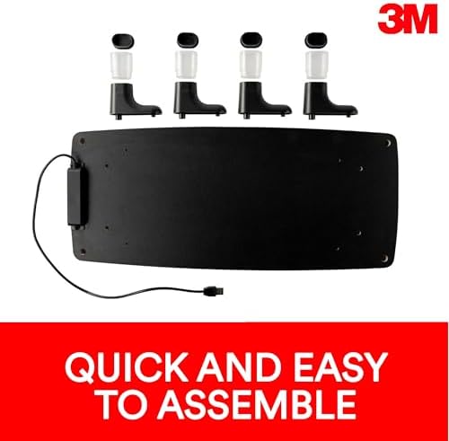 3M Monitor Computer Stand, 21.6 in x 9.4 in, 4 Port USB Hub
