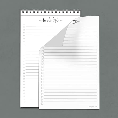 321Done Spiral Bound to Do List Notepad, 5.5x8.5 Inches, College Ruled