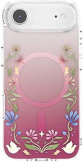 PopSockets iPhone 17 Air Phone Case with MagSafe, Wireless Charging Compatible, Disney - Boho Wildflowers Maroon