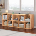 Lateral Filing Lumber Bookshelves Shelves Solid Wood Bookshelf, Floor-standing Storage Rack, Low Bookcase, Cube Storage Unit, Household TV Cabinet, Bay Window Cabinet Natural 63"L x 9"W x 26"H