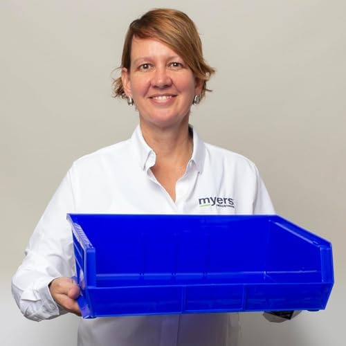 Akro-Mils 30255 AkroBins Plastic Storage Bins, 11"x16"x5", Stone, 6-Pack