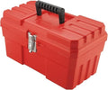 Akro-Mils 14-Inch Plastic Toolbox with Removable Tray, Steel Latch & Padlock Eye, Industrial-Grade Tool Box for Tools, Crafts, First Aid & Hobby Supplies, 14" x 8" x 8", Made in USA, Red (09514)